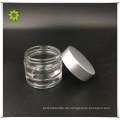 40g Glas Kosmetik Glas Flasche Phantasie luftdicht transparent Glas Kosmetik Glas runden Glas mit Aluminium Deckel